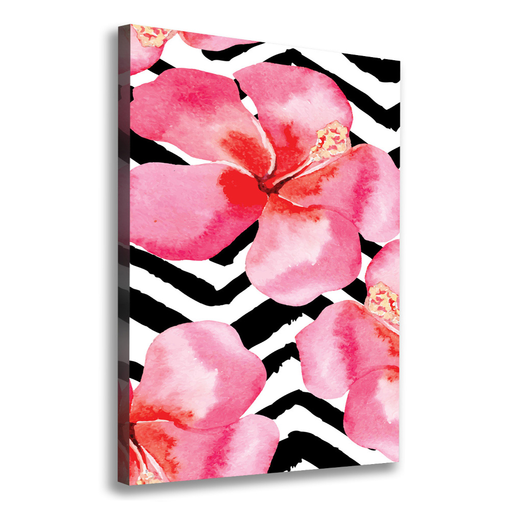 Large canvas wall art Hawaiian flowers