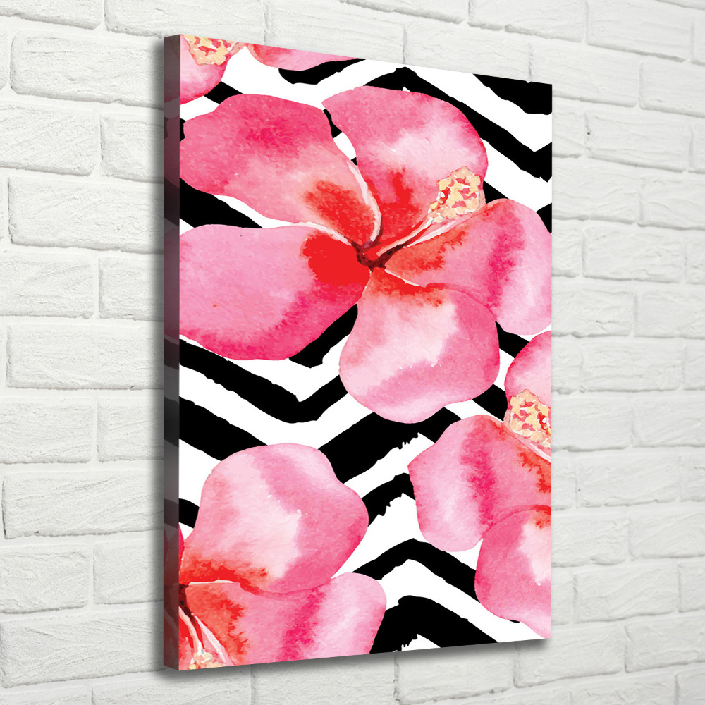 Large canvas wall art Hawaiian flowers