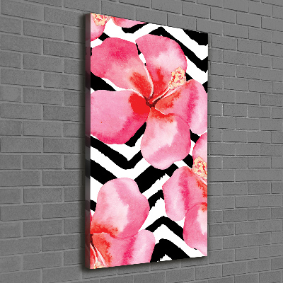 Large canvas wall art Hawaiian flowers