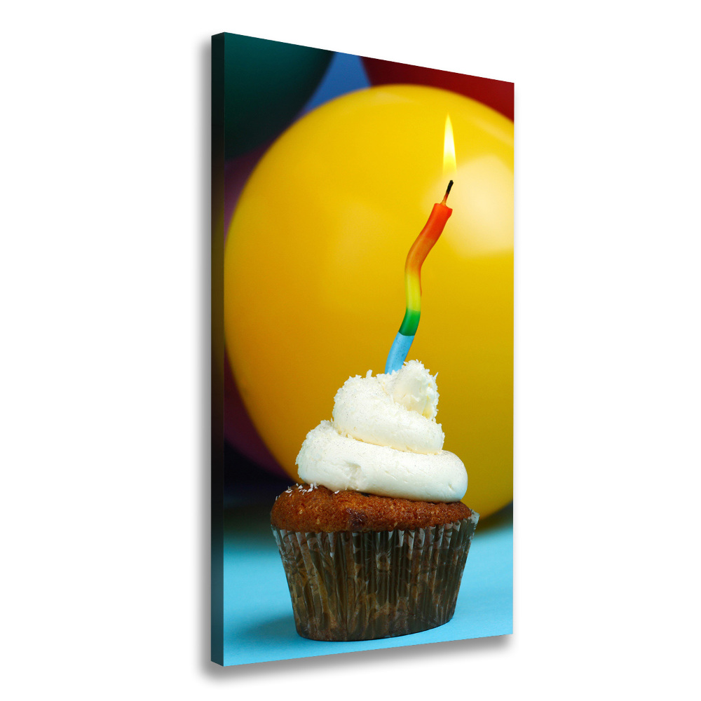 Large canvas wall art Birthday cupcake