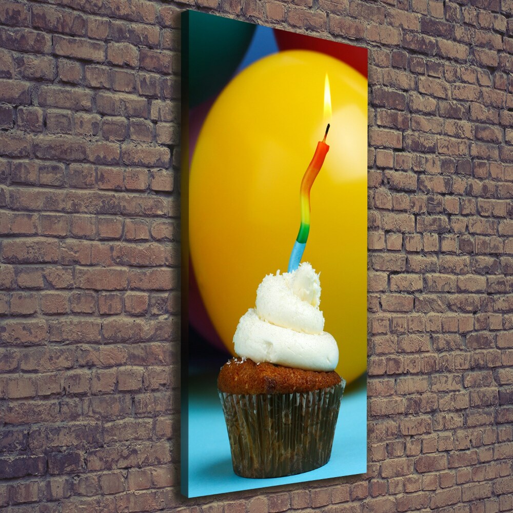 Large canvas wall art Birthday cupcake