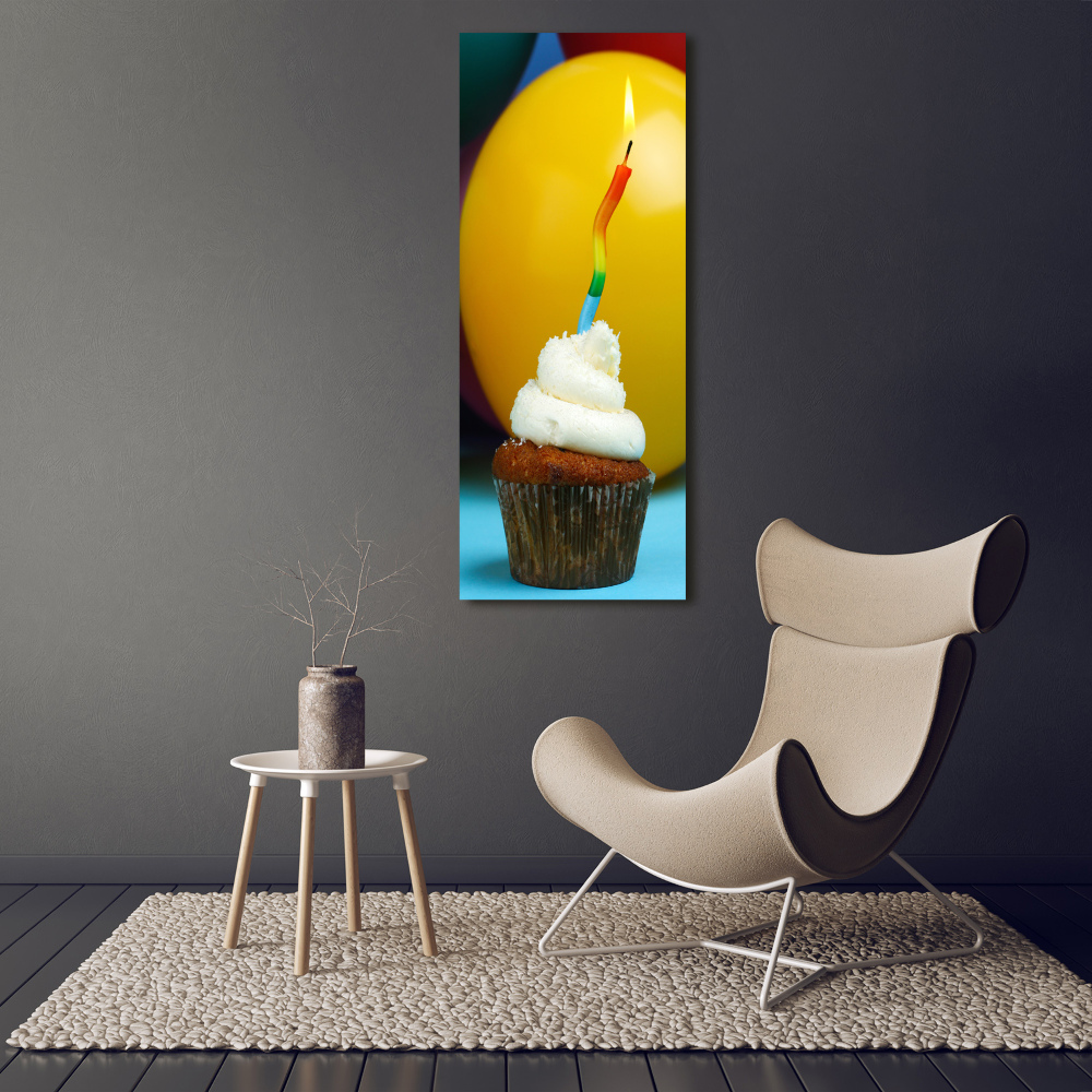 Large canvas wall art Birthday cupcake