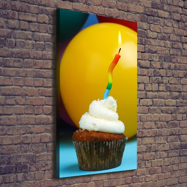 Large canvas wall art Birthday cupcake