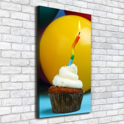 Large canvas wall art Birthday cupcake