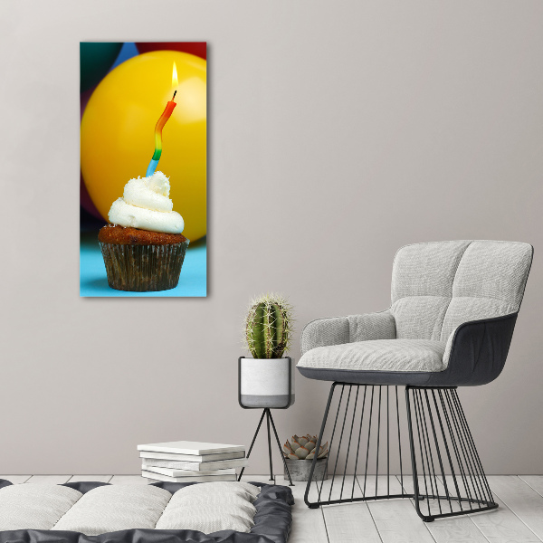 Large canvas wall art Birthday cupcake