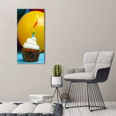 Large canvas wall art Birthday cupcake