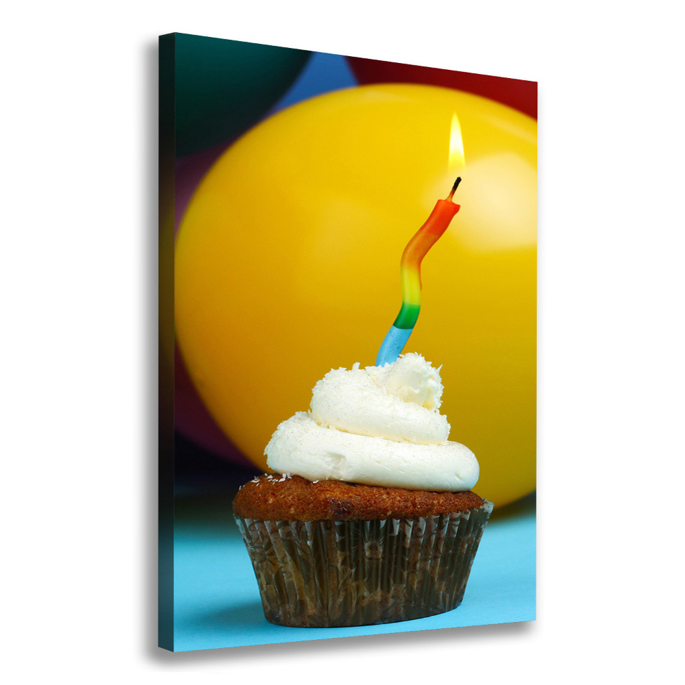 Large canvas wall art Birthday cupcake