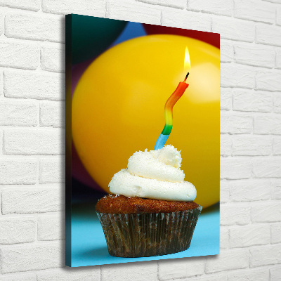 Large canvas wall art Birthday cupcake