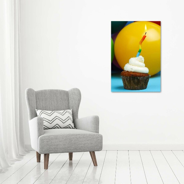 Large canvas wall art Birthday cupcake