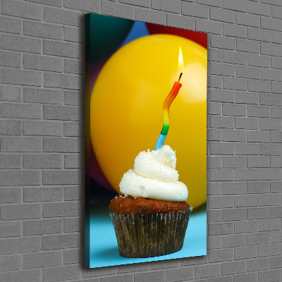 Large canvas wall art Birthday cupcake