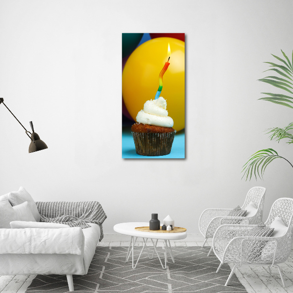 Large canvas wall art Birthday cupcake