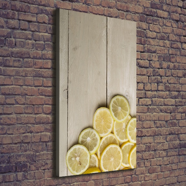 Canvas wall art Lemons on wood