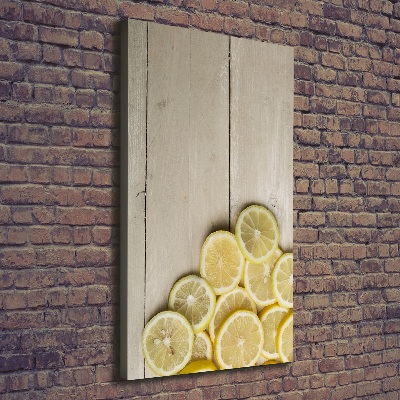 Canvas wall art Lemons on wood