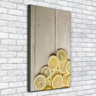 Canvas wall art Lemons on wood