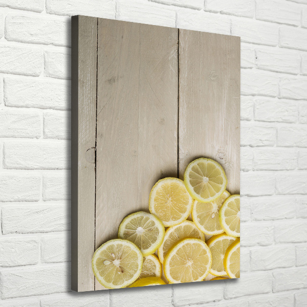 Canvas wall art Lemons on wood