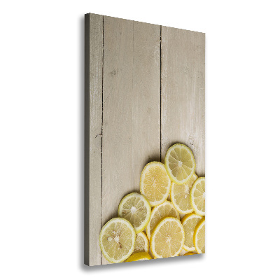 Canvas wall art Lemons on wood