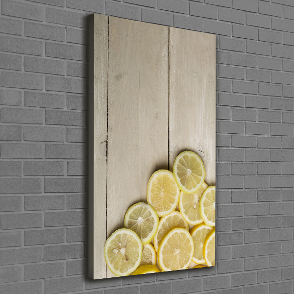 Canvas wall art Lemons on wood