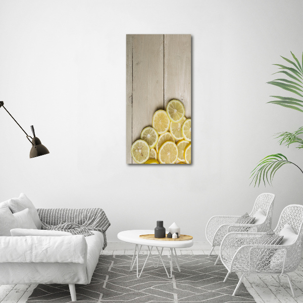 Canvas wall art Lemons on wood