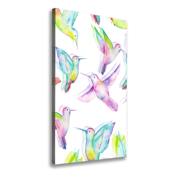 Canvas wall art Colorful hummingbirds