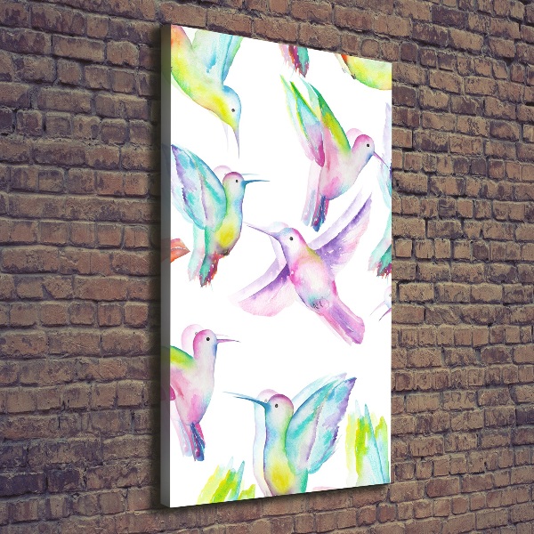 Canvas wall art Colorful hummingbirds