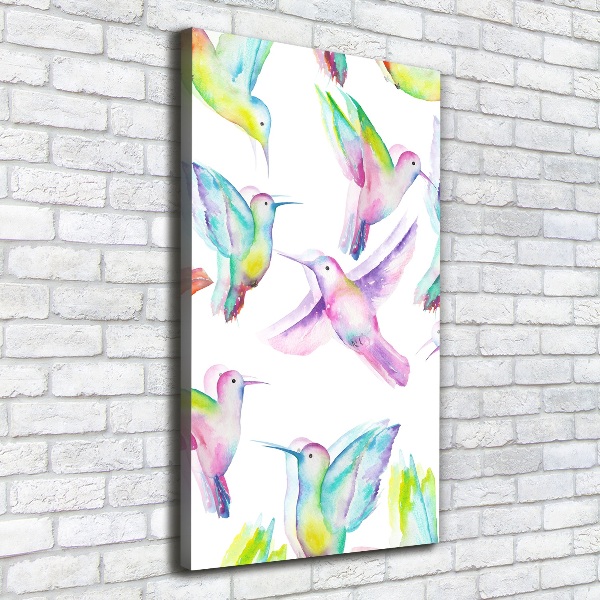 Canvas wall art Colorful hummingbirds