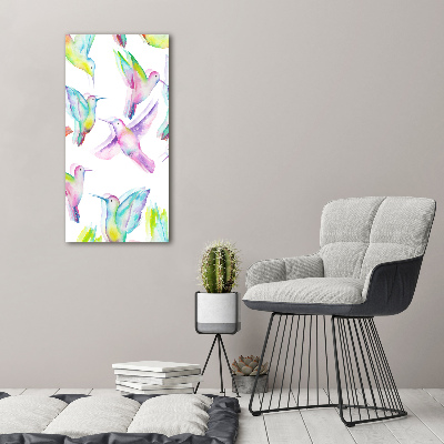 Canvas wall art Colorful hummingbirds