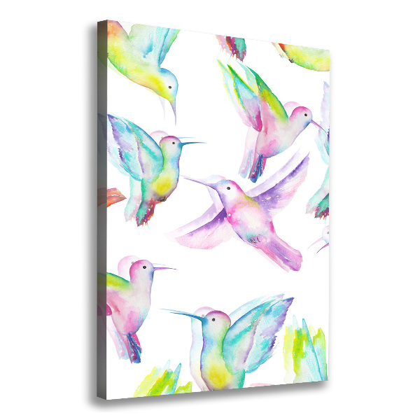 Canvas wall art Colorful hummingbirds