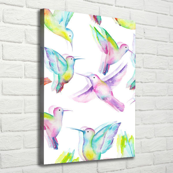 Canvas wall art Colorful hummingbirds