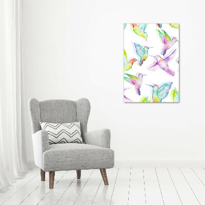 Canvas wall art Colorful hummingbirds