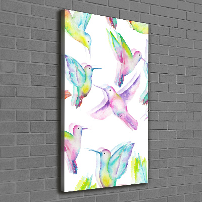 Canvas wall art Colorful hummingbirds