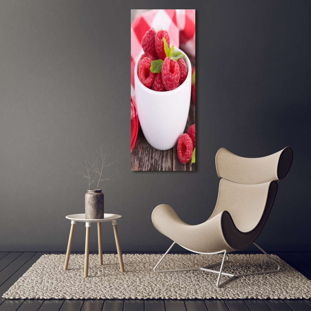 Canvas print Raspberries in a mug