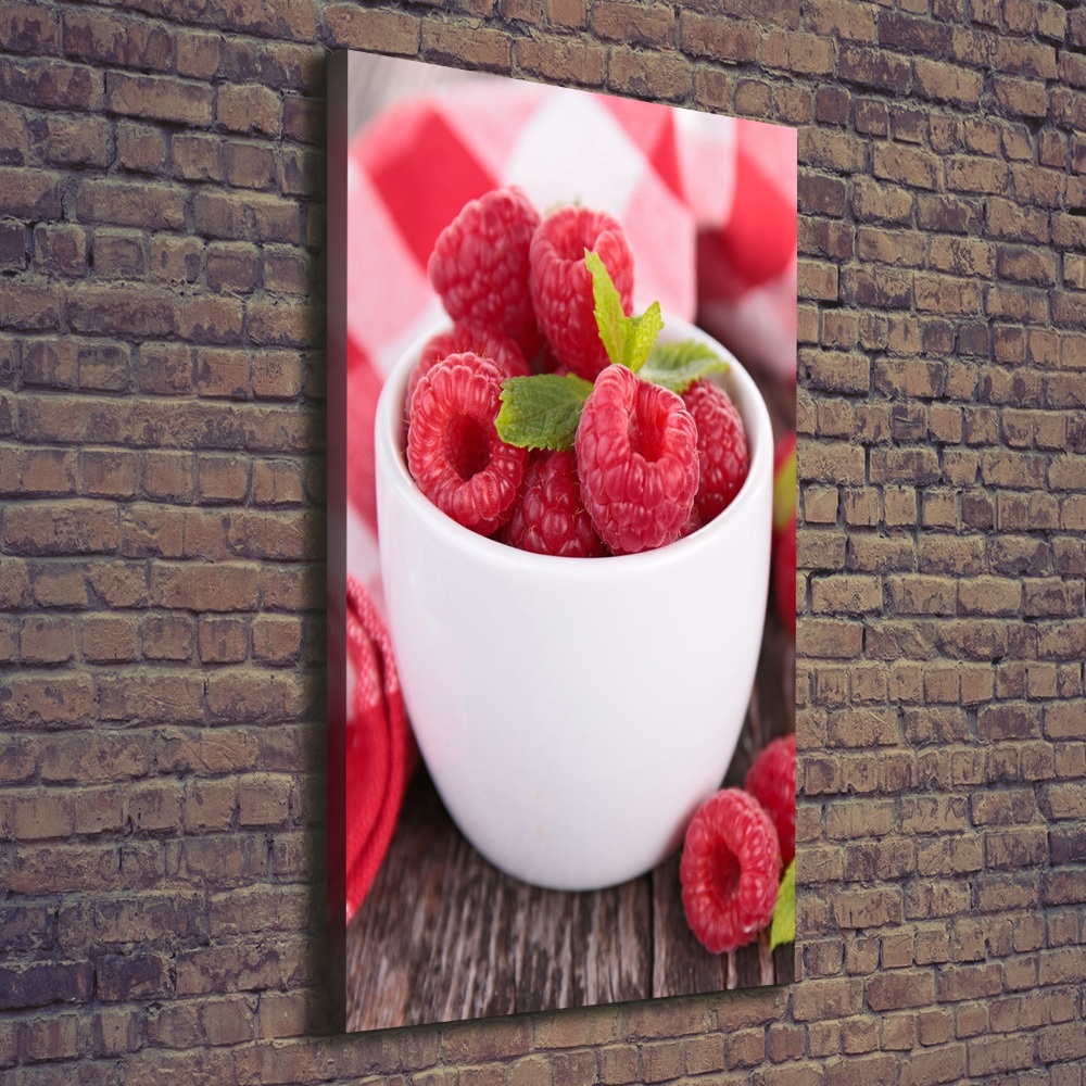 Canvas print Raspberries in a mug