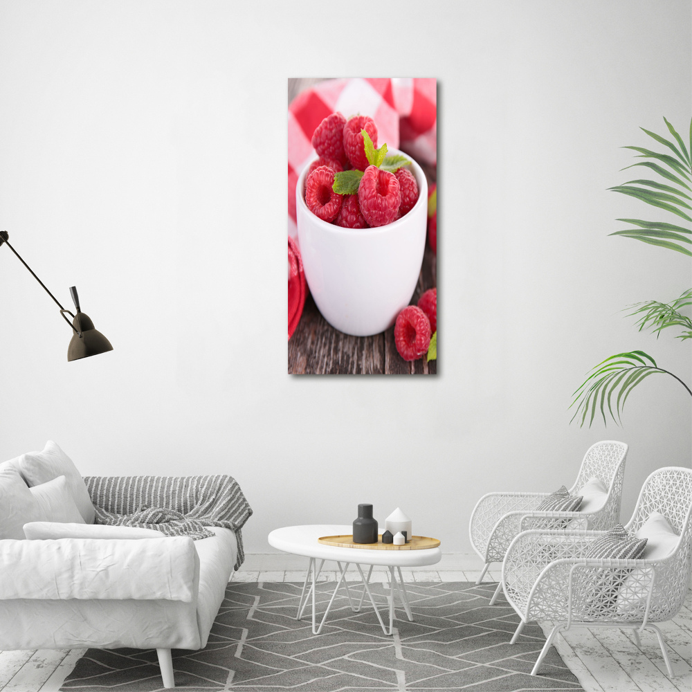 Canvas print Raspberries in a mug