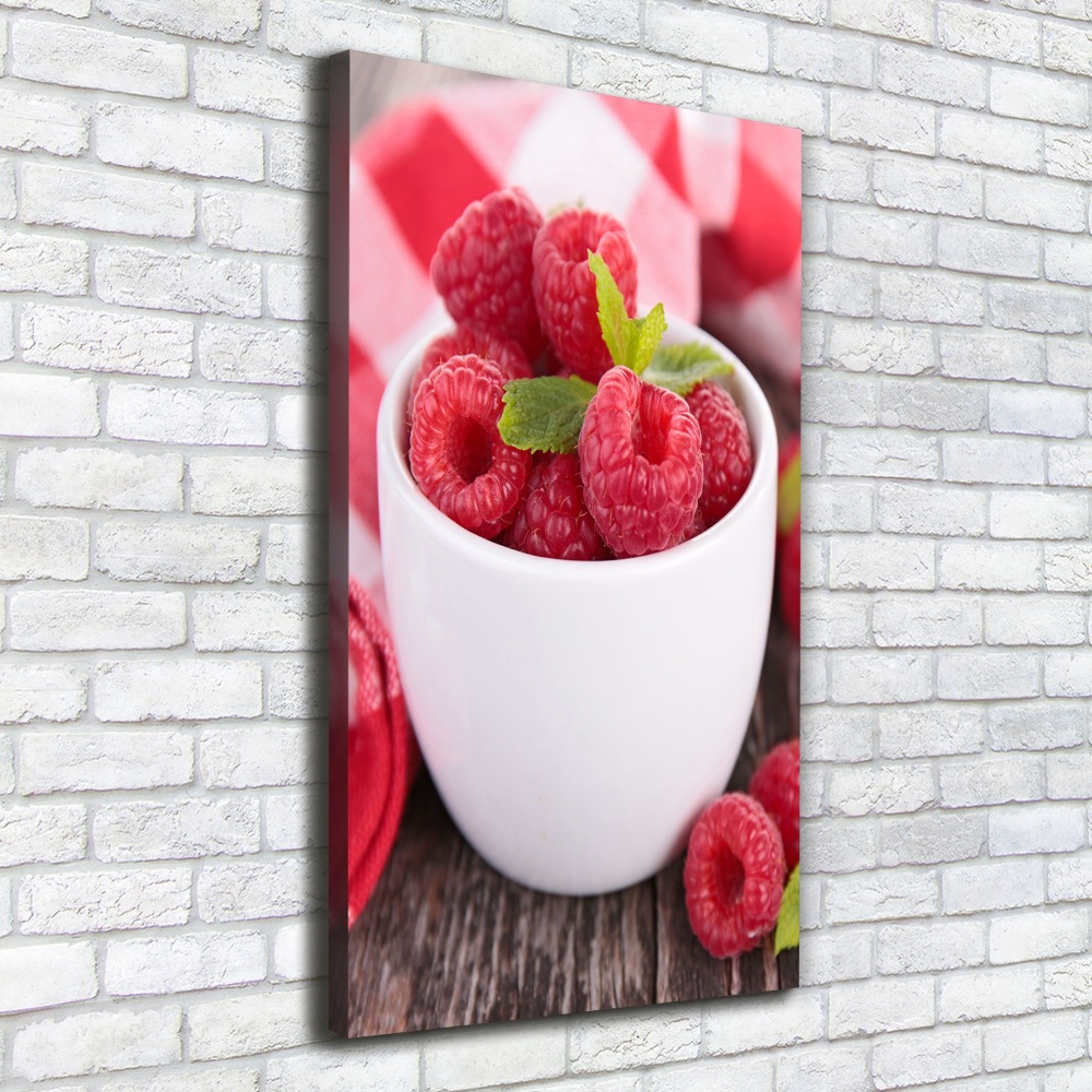 Canvas print Raspberries in a mug