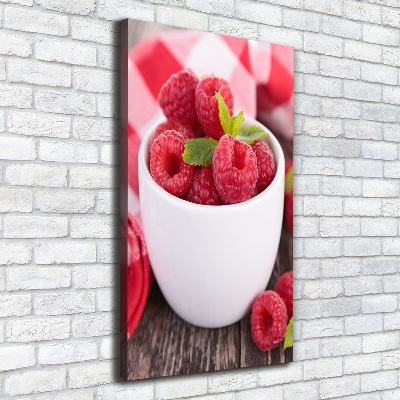 Canvas print Raspberries in a mug