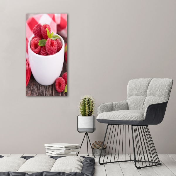 Canvas print Raspberries in a mug