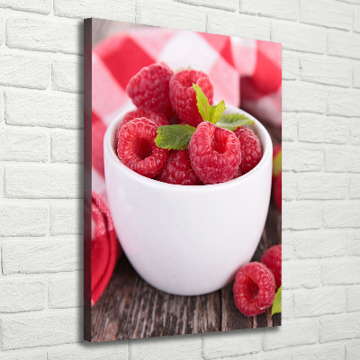 Canvas print Raspberries in a mug