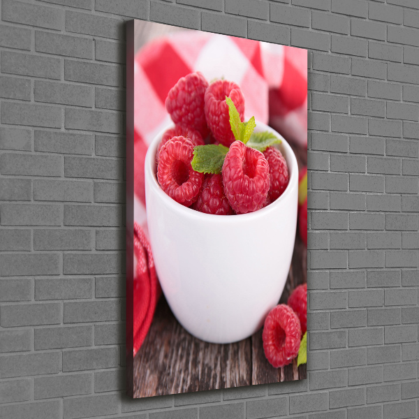 Canvas print Raspberries in a mug