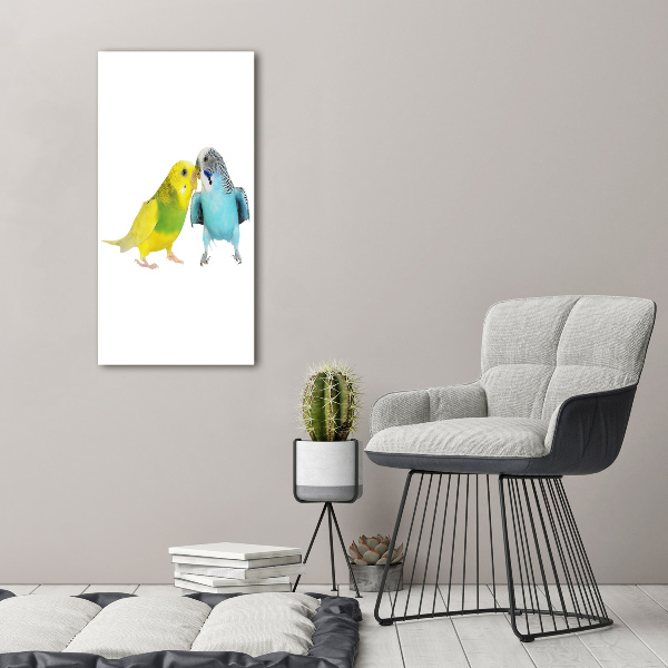 Large canvas wall art Faded parakeets