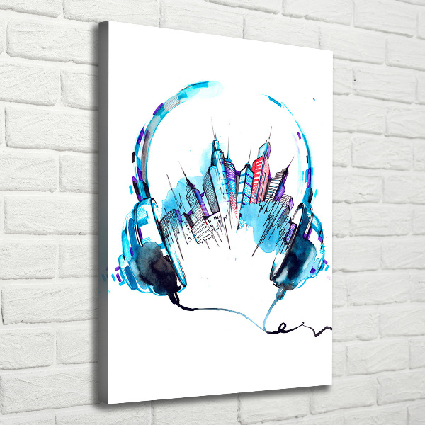 Large canvas wall art City music