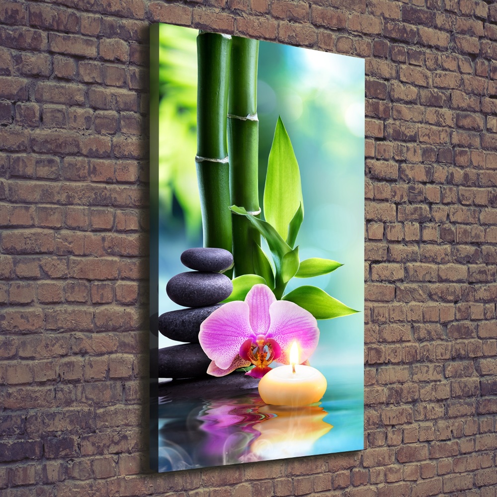 Canvas wall art Orchid and bamboo