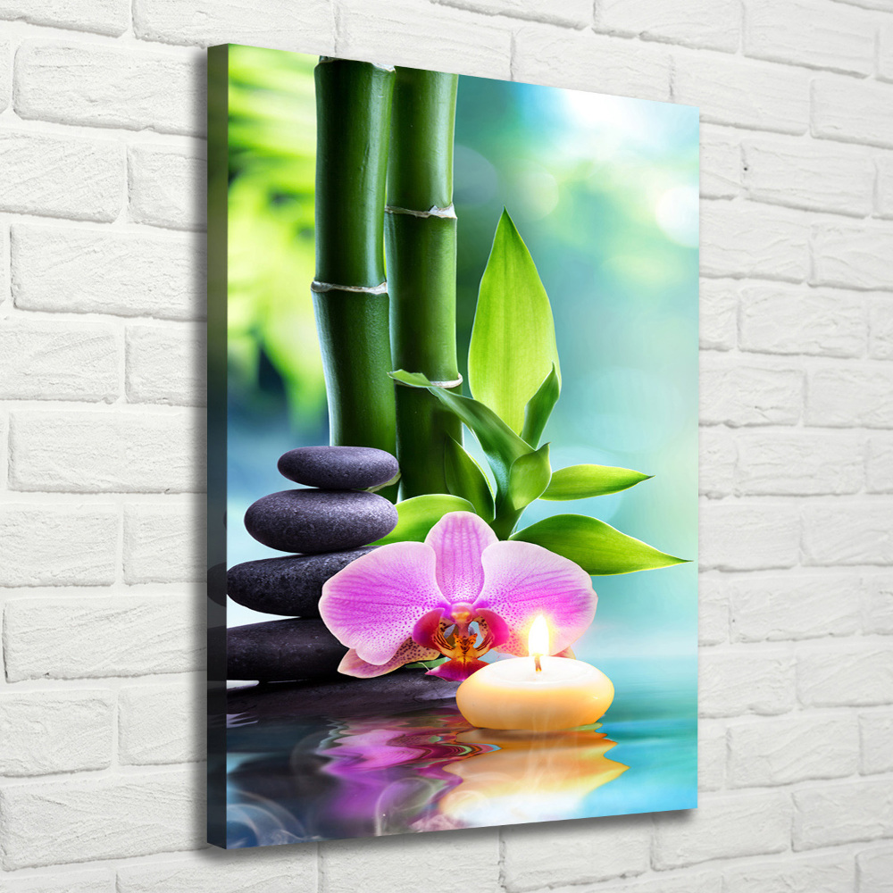 Canvas wall art Orchid and bamboo