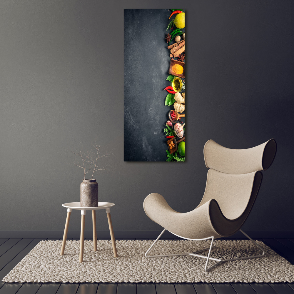 Large canvas wall art Spices and herbs