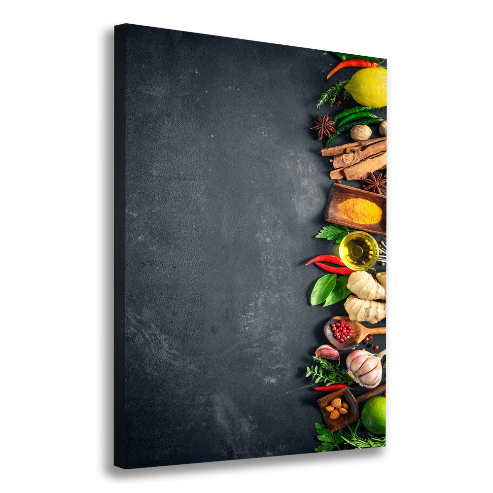 Large canvas wall art Spices and herbs