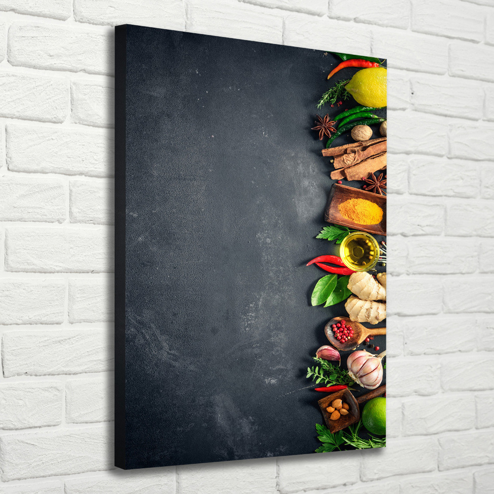 Large canvas wall art Spices and herbs