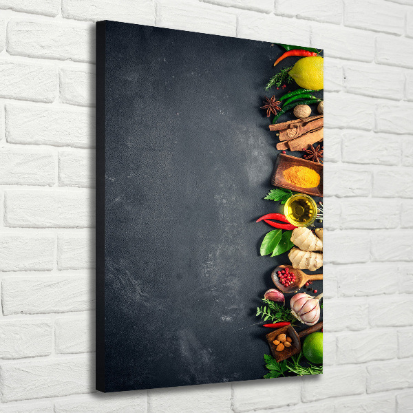 Large canvas wall art Spices and herbs