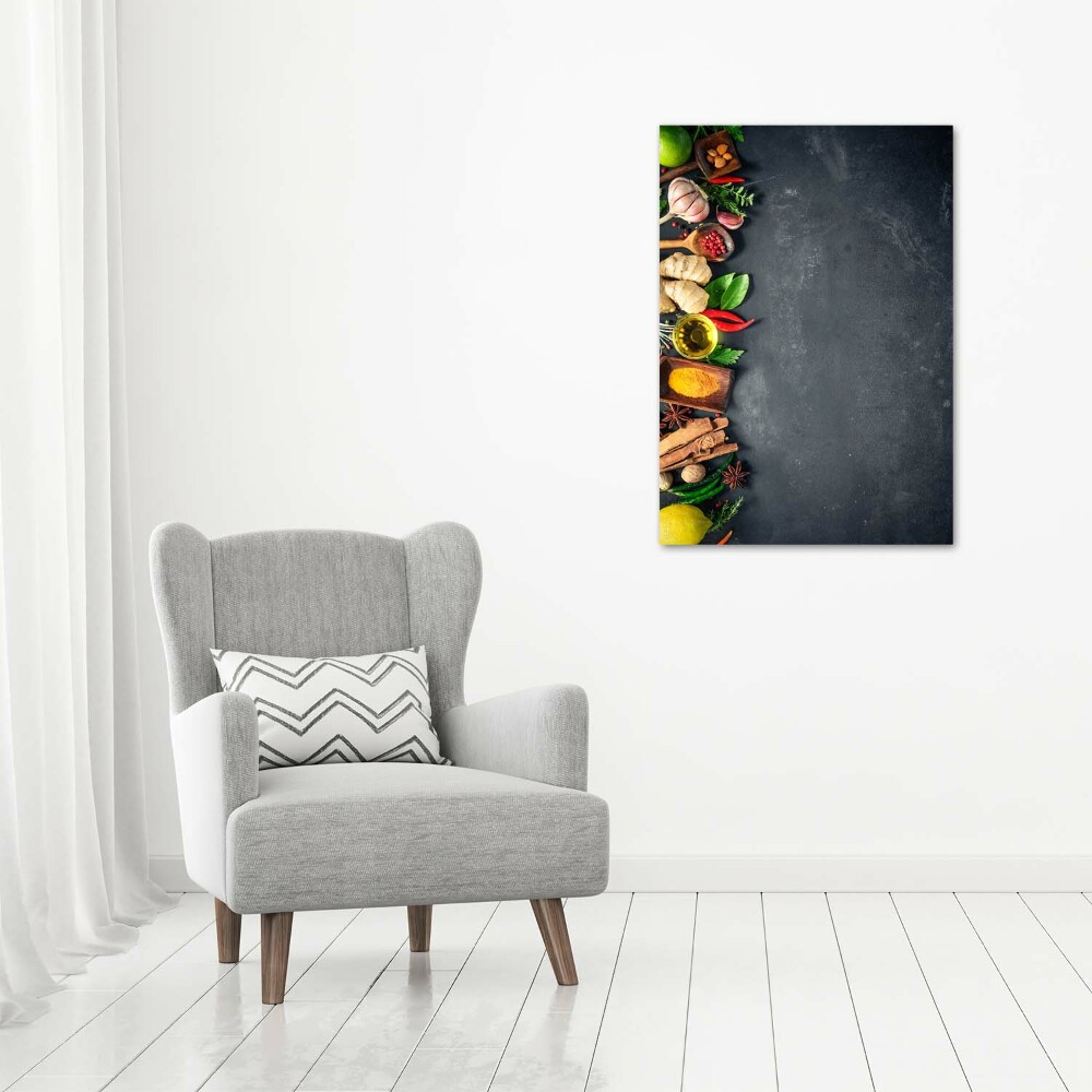 Large canvas wall art Spices and herbs