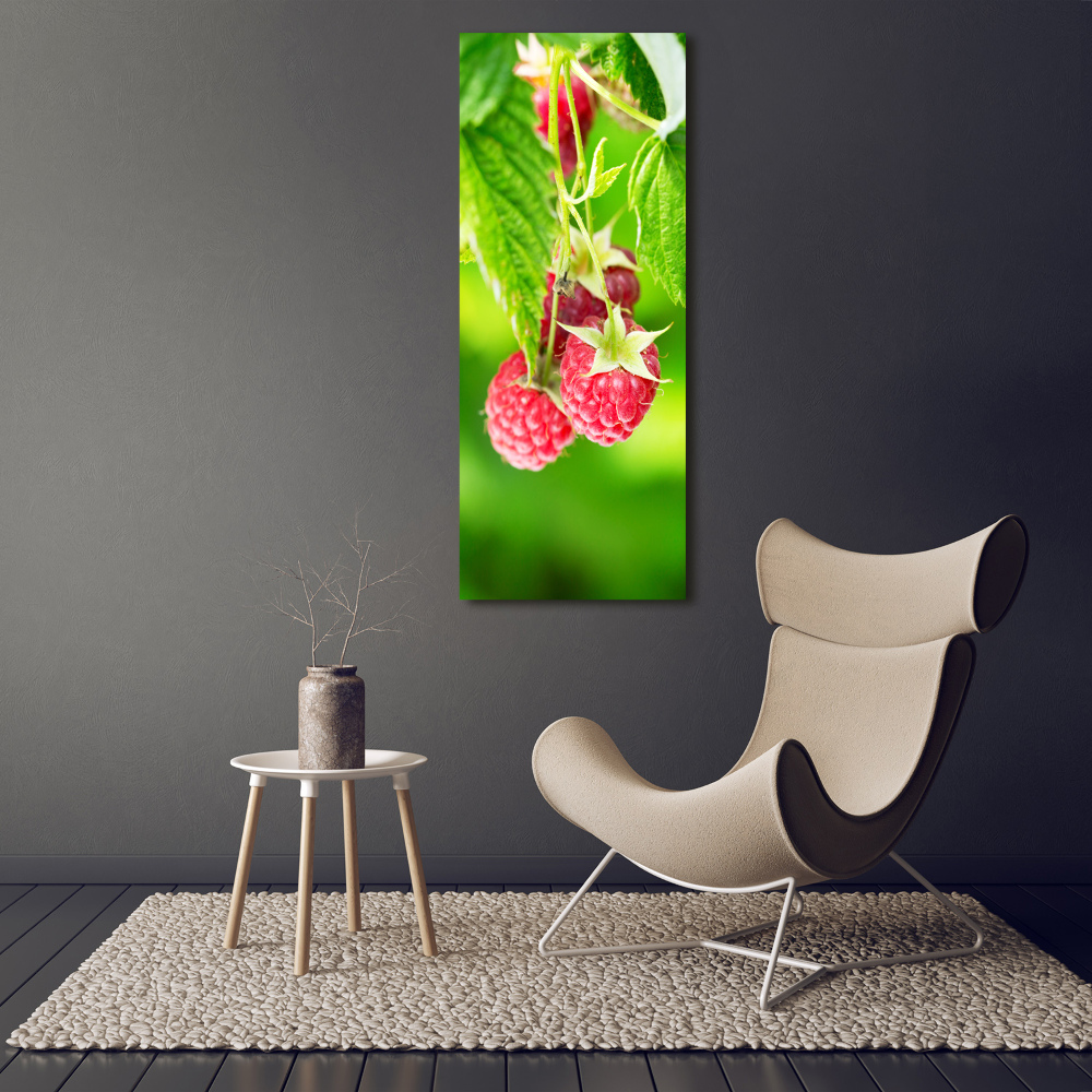 Large canvas wall art Raspberries on the bush