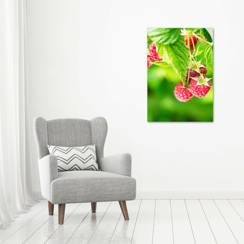 Large canvas wall art Raspberries on the bush