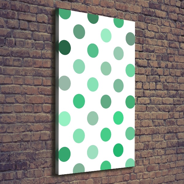 Canvas wall art Green dots